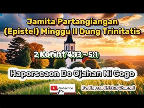 Jamita Partangiangan Epistel Minggu Ii Dung Trinitatis Juni