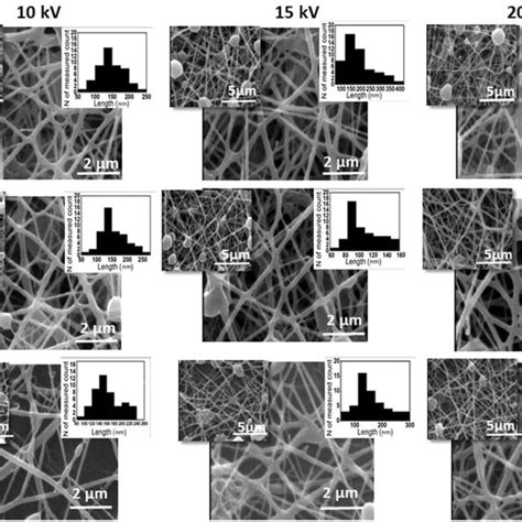 Sem Images Of Pcl Peg Mass Ratio Of Electrospun Nanofibers Under