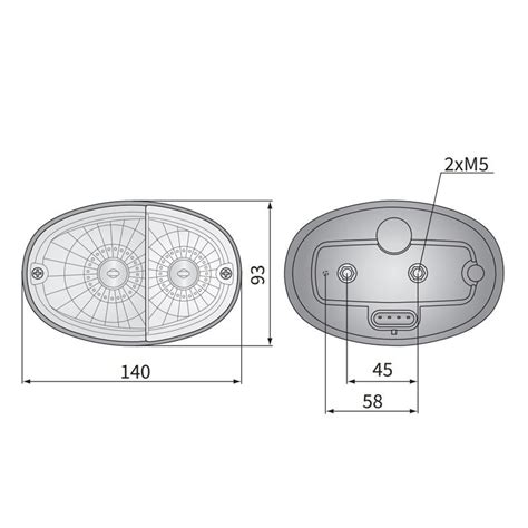 Lampa Semnalizare Fata Tractor Pozitie OVALA 140x93 Mufa John Deere