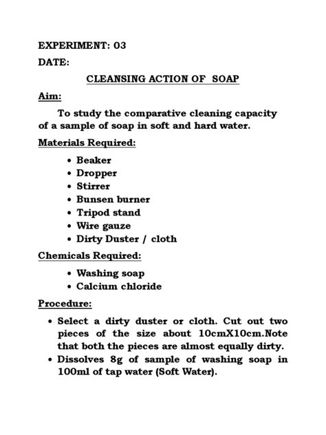 Cleansing Action Of Soap Pdf