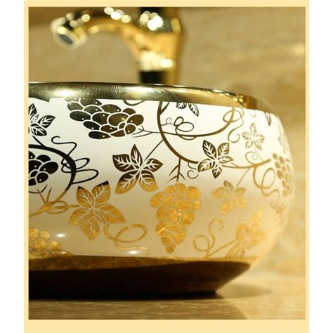 Luxury Oval Shape Art Wash Basin Ceramic Counter Top Wash Basin