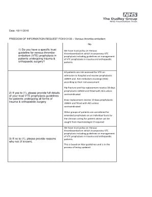 Fillable Online Dudleygroup Nhs Freedom Of Information Request Foi