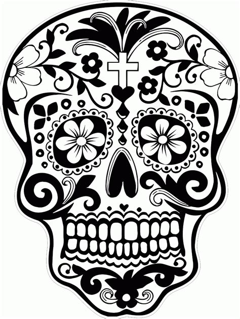 Simple Sugar Skull Coloring Pages Coloring Home