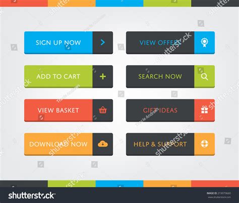 Flat Design Call To Action Buttons Royalty Free Stock Vector