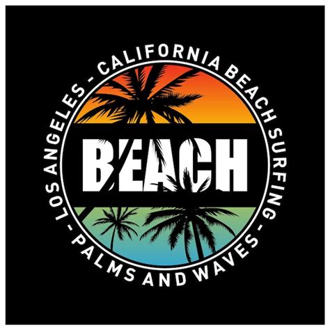 Premium Vector California Beach Surfing Graphic T Shirt Design