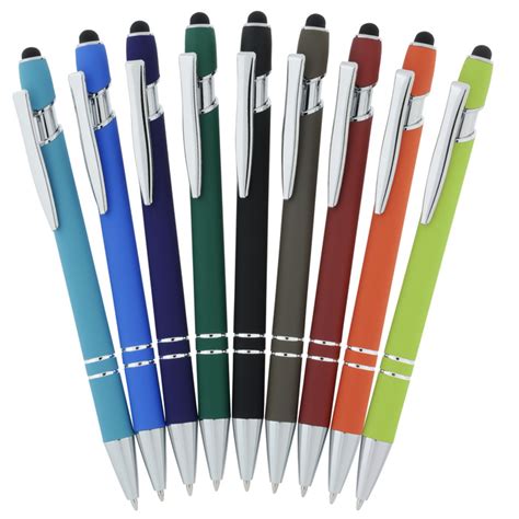 4imprint Incline Soft Touch Stylus Metal Pen Laser Engraved 145467 L