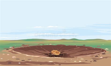 Crater from asteroid fall stock vector. Illustration of exhaustion ...