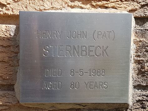 Henry John Pat Sternbeck Memorial Find A Grave