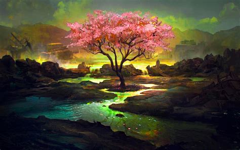 Pink Tree Art : Wallpapers13.com