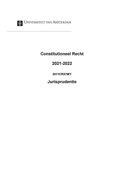 Reader Constitutioneel Recht Constitutioneel Recht Crx Wy