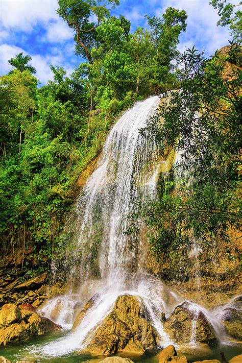 Beautiful Waterfall On A Tropical Rainforest In Soroa Cuba Photograph