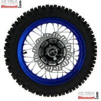 Roue Arrière Complète 12 Bleue avec Crampons 12mm pour Dirt Bike