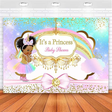 Buy Moca Royal Princess Baby Shower Backdrop Pastel Rainbow Unicorn