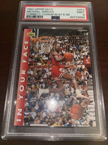 Upper Deck Michael Jordan Psa Mint Correct Slam Dunk Hot