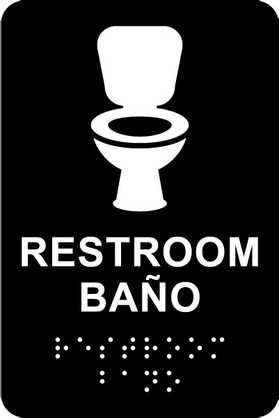 Bilingual Restroom Sign with Braille - Get 10% Off Now