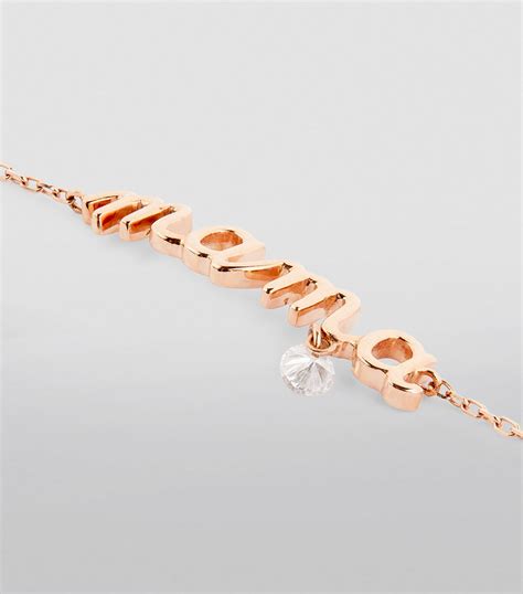 Persée Rose Gold and Diamond Around the Words Mama Bracelet Harrods NZ