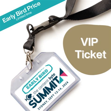 Vip Ticket Early Bird Price The Content Byte Summit