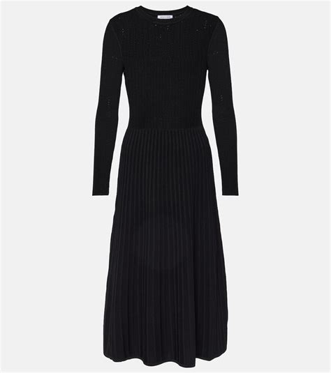 Nami Ribbed Knit Midi Dress In Black Veronica Beard Mytheresa