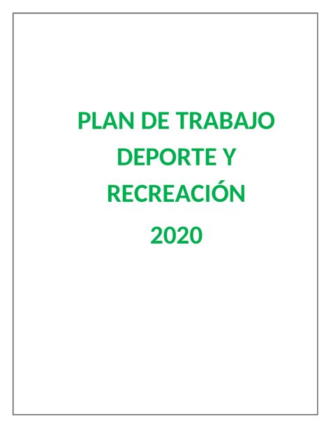 Arriba Imagen Plan De Trabajo Anual De Un Club Deportivo Abzlocal Mx