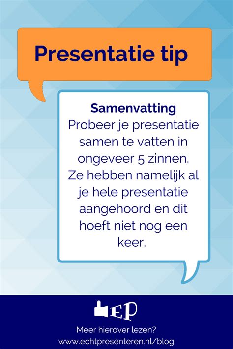 Geef Altijd Een Samenvatting Aan Het Einde Van Je Presentatie