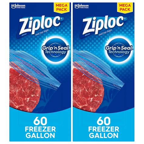 Buy Ziploc Gallon Food Storage Freezer Bags New Stay Open Design With