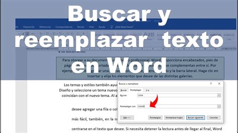 Como Buscar Y Reemplazar Palabras En Word Youtube