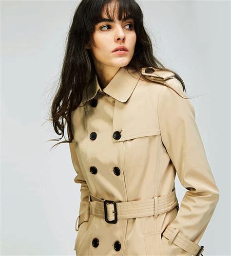 Elegant Women Spring Fashion Khaki Trench Coat Women Wind Breaker