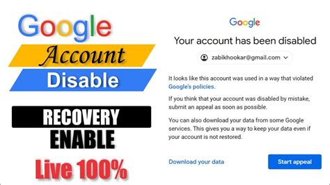 How To Recover Disabled Google Gmail Account 100 Disable Gmail