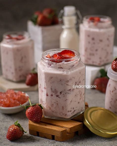 Resep Creamy Strawberry Sago Dari Sarongsarie Resep Makanan