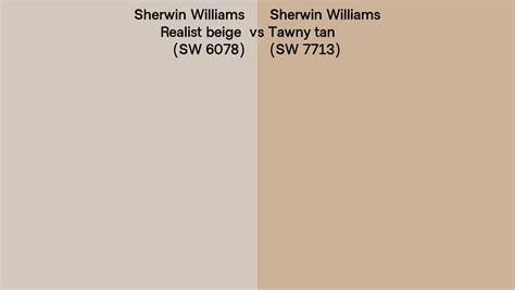 Sherwin Williams Realist Beige Vs Tawny Tan Side By Side Comparison