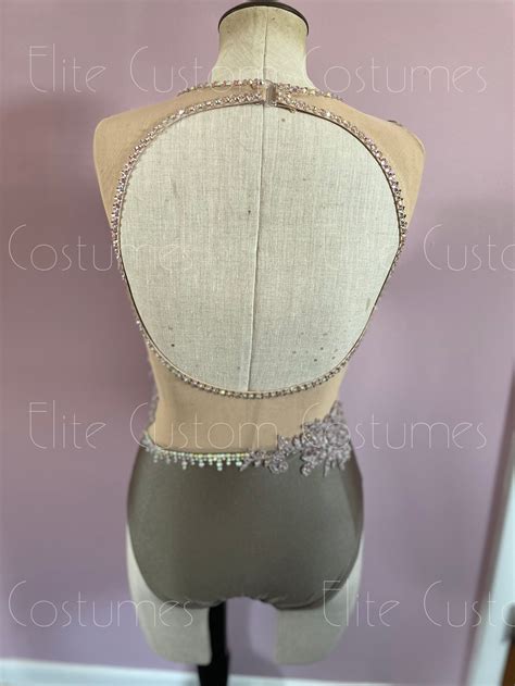 Custom Dance Costume Lyrical Jazz Contemporary Nude Taupe Leotard With