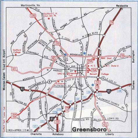 East Of Greensboro Nc Map