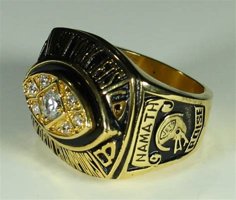 Joe Namath New York Jets High Quality Replica 1968 Super Bowl III Championship Ring in Cherry ...