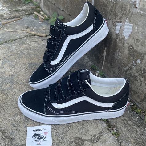 Jual Vans Old Skool Velcro Classic Black White Resmi Pt Navya