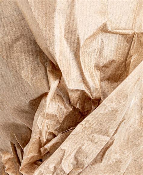 Brown Crumpled Recycle Paper Background Eco Paper Texture Close Up