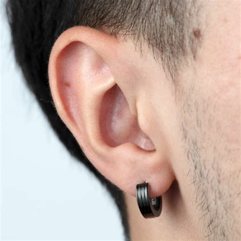 Pendientes Lotus de acero ip negro Miralles Arévalo Joyeros