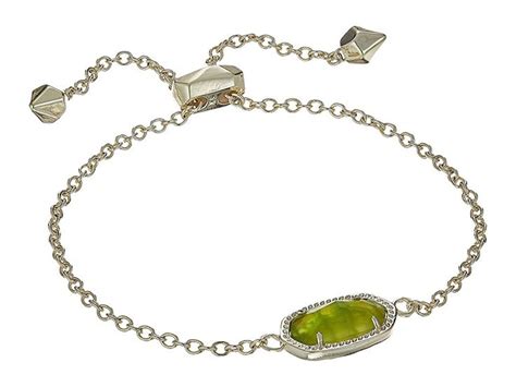 Kendra Scott Elaina Birthstone Bracelet August Gold Peridot Illusion