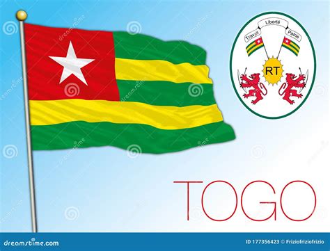 Togo Bandera Nacional Oficial Y Escudo De Armas áfrica Ilustración del