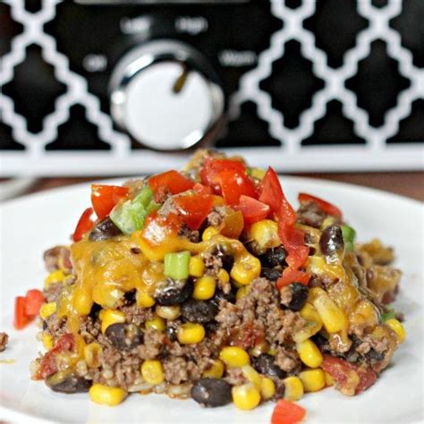 Crock Pot Mexican Taco Casserole Recipe Slow Cooker Taco Casserole