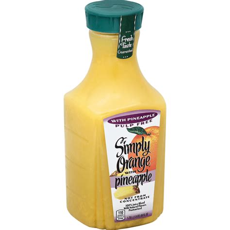 Simply Orange 100 Juice Blend With Pineapple Pulp Free Orange Foodtown