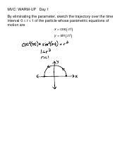 Exploring Curves Defined By Parametric Equations An Course Hero