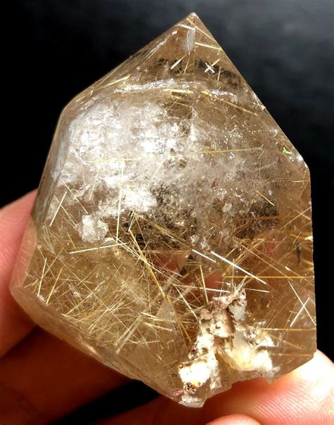 G Pcs Natural Golden Hair Rutilated Quartz Crystal Point Polished