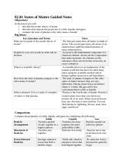 States Of Matter Guided Notes Docx States Of Matter