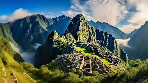 Premium Photo Fantastic Morning Panorama View Of Hidden Sacred Inca