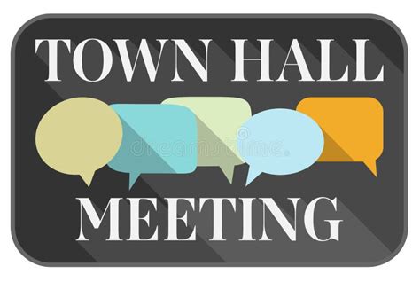 Town Hall Meeting Sign or Sticker with Speech Bubbles Stock Vector ...