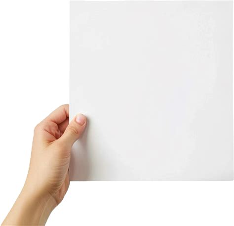 Hand Holding Blank White Paper Sheet 46004459 Png