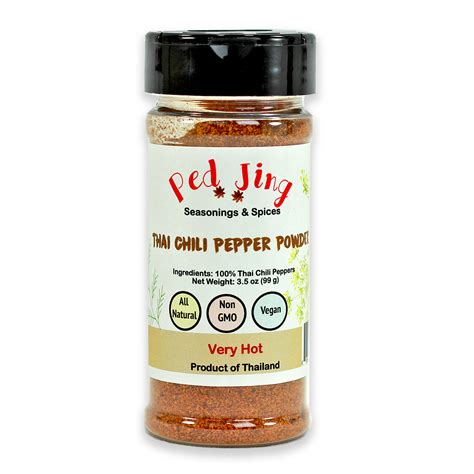 Extra Hot Thai Chili Pepper Powder 3 5 Oz 99g Ped Jing Seasonings And Spices