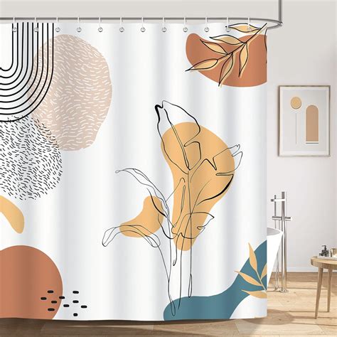 Bonhause Modern Boho Shower Curtain Abstract Geometric