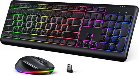 Kabellose Maus Tastatur Beleuchtet Seenda Aufladbar Ghz Rgb De