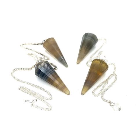 Fluorite Facet Gemstone Pendulum Healing Dowsing Energy Balancing At